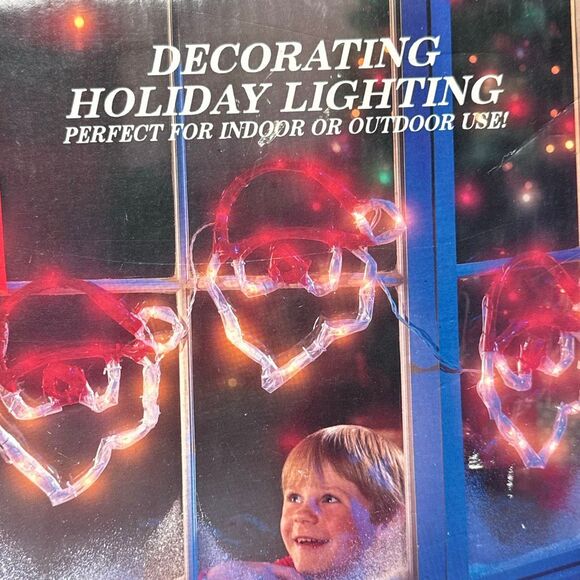 Vintage 1990s Mr Christmas mini mini light up sculpture string lights Santa face - Picture 3 of 8